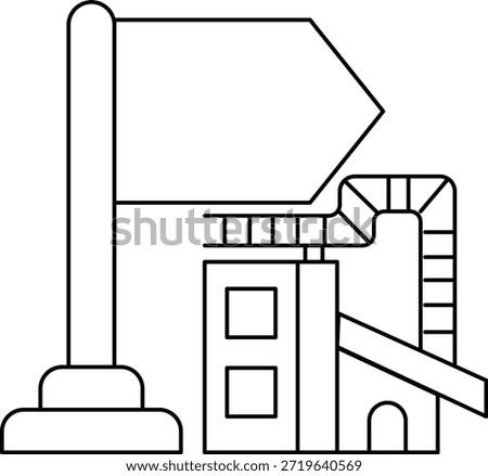 A sign with a white arrow pointing to the right. The sign is on a pole. The pole is next to a building