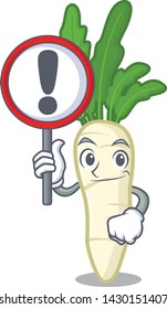 With sign white radish in the character shape