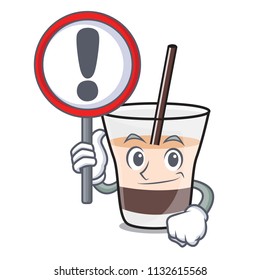 With sign white russian character cartoon