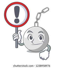 With sign wrecking shattering ball on wall cartoon