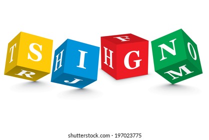 SIGN written with alphabet blocks - vector illustration