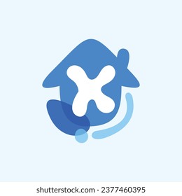Sign X house logo Design. Letter X home logo design vector. Abstract logo design for real estate company business.