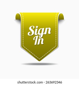 Sign In Yellow Vector Icon Design