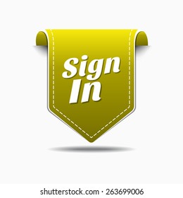 Sign In Yellow Vector Icon Design