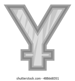 Sign yen icon in black monochrome style isolated on white background. Currency symbol vector illustration