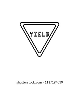 sign yield icon. Element of traffic signs icon for mobile concept and web apps. Thin line sign yield icon can be used for web and mobile on white background