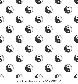 Sign yin yang pattern. Cartoon illustration of sign yin yang vector pattern for web