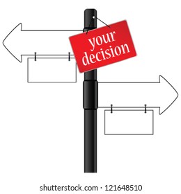 sign and your decision which way illustration