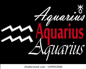 Sign Zodiac Aquarius Astrological Symbol Uranus Stock Vector (Royalty ...