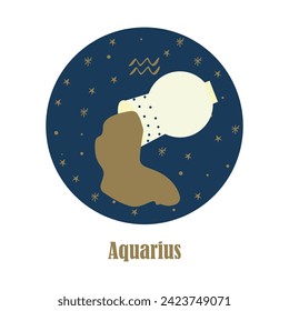 Sign of the zodiac Aquarius. Vector illustration.