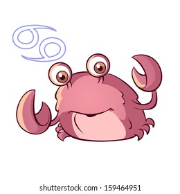 Sign of the zodiac cancer.  Vector illustration on white background.