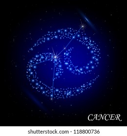 Sign of the Zodiac - Cancler. Composed of stars.