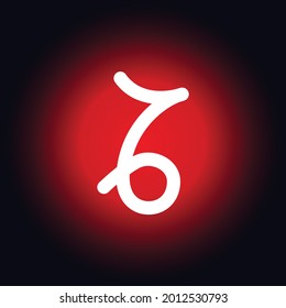 Sign of the zodiac Capricorn. Vector illustration.