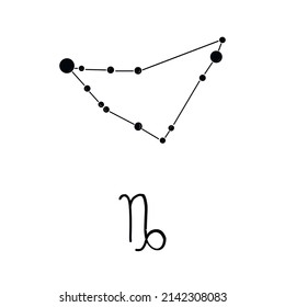 Sign of the zodiac capricorn. Vector illustration.