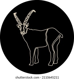 Sign of the zodiac Capricorn. Vector image.