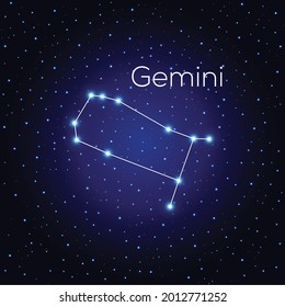 Sign of the zodiac Gemini. Vector illustration.