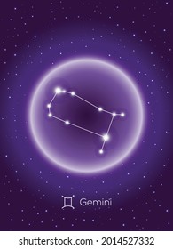 Sign of the zodiac Gemini. Vector illustration.