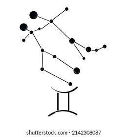 Sign of the zodiac gemini. Vector illustration.