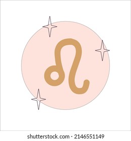 Sign of the zodiac leo. Vector illustration.
