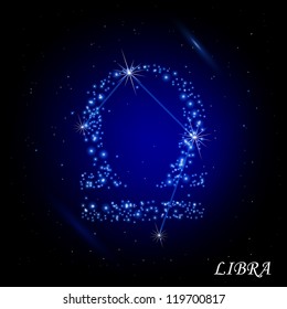 Sign of the Zodiac -Libra. Composed of stars.