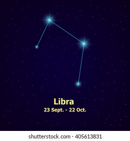 Sign of the zodiac Libra is the starry sky, vector Illustration.
