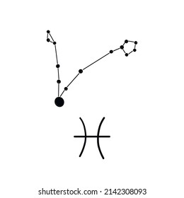 Sign of the zodiac pisces. Vector illustration.