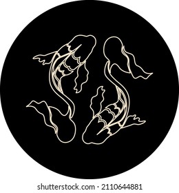 Sign of the zodiac Pisces.
Vector image.