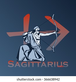 Sign of the zodiac -sagittarius. Vector illustration