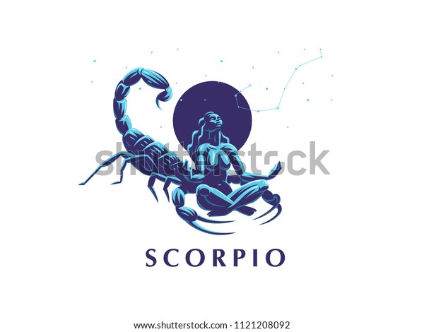 Sign Zodiac Scorpio Constellation Scorpion Woman Stock Vector (Royalty ...