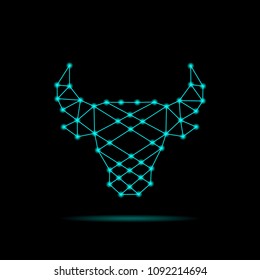 Sign of the zodiac Taurus. Vector zodiac. Abstract Taurus
