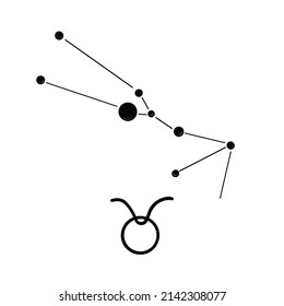 Sign of the zodiac taurus. Vector illustration.