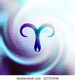 The sign of zodiac Virgo on a white blur background.