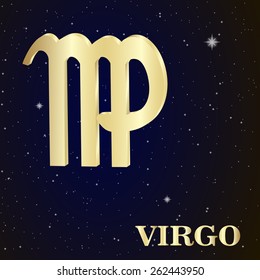 Sign of the zodiac Virgo is the starry sky, vector Illustration.  Contour icon.