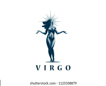 Sign of the zodiac Virgo. Vector illustration.