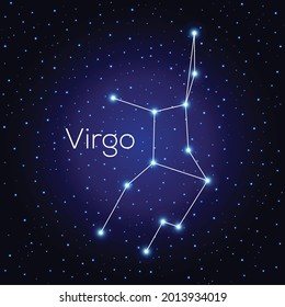 Sign of the zodiac Virgo. Vector illustration.