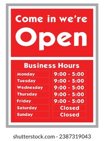 
Signage - Come In, We're Open