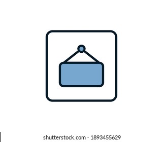 Signage flat icon. Thin line signs for design logo, visit card, etc. Single high-quality outline symbol for web design or mobile app. Marketing outline pictogram.