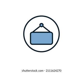 Signage flat icon. Thin line signs for design logo, visit card, etc. Single high-quality outline symbol for web design or mobile app. Marketing outline pictogram.