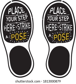 signage foot step social distancing covid19