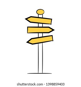 signage and guidepost yellow theme