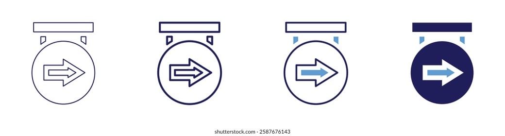 Signage icon in 4 different styles. Thin Line, Line, Bold Line, Duotone. Duotone style. Editable stroke.