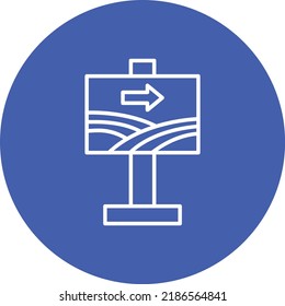 Imagen vectorial de icono de círculo de línea de señalización. También se puede usar para aplicaciones web, aplicaciones móviles y medios impresos.