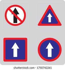 signage for no entry and compulsory go straight