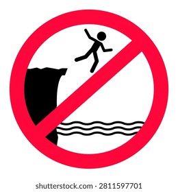 Signage to prevent people from jumping off a cliff