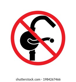 Signage of prohibition or do not use manual vacuum for oil or liquid.