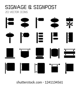 signage, signpost and banner board icons