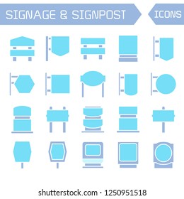 signage and signpost icon set