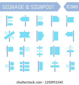 signage and signpost icon set
