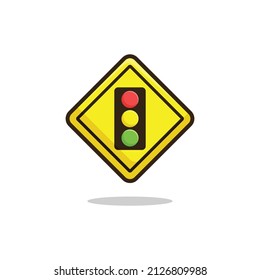 Signal ahead icon. Signal ahead flat style isolated on a white background - stock vector.