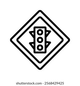 Signal Ahead Sign line icon , vector, pixel perfect, illustrator file